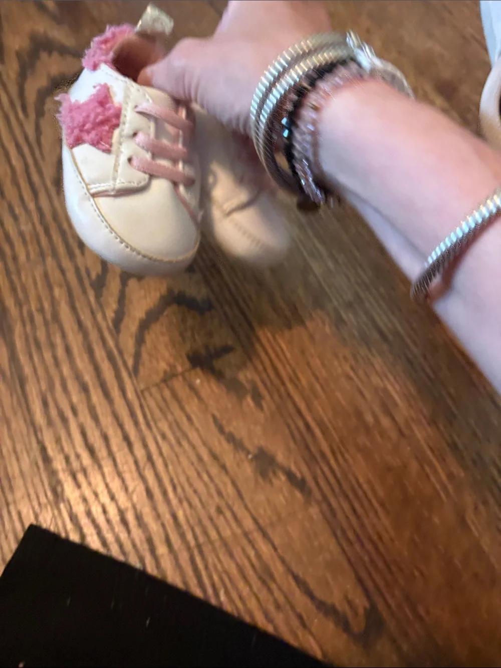 Rising Star White and Pink Fuzzy Trim Baby Walkers